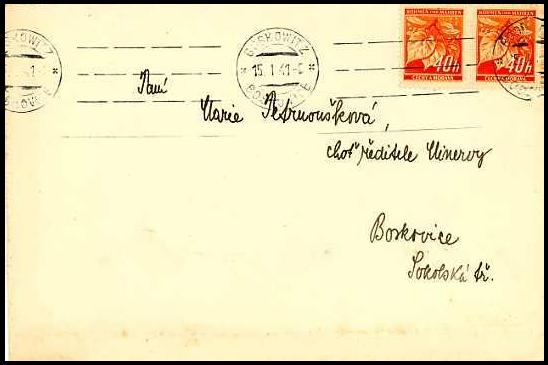 BM056. PROTECTORATE BOHEMIA AND MORAVIA COVER 1939 STAMP WITH PLATE