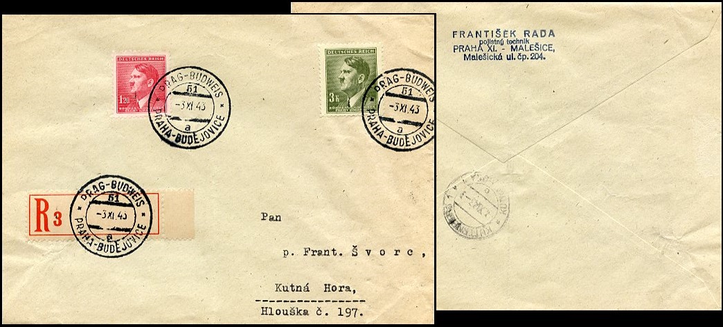   PROTECTORATE BOHEMIA AND MORAVIA RAILROAD COVER 1941 PRAG DEUTSCH BROD